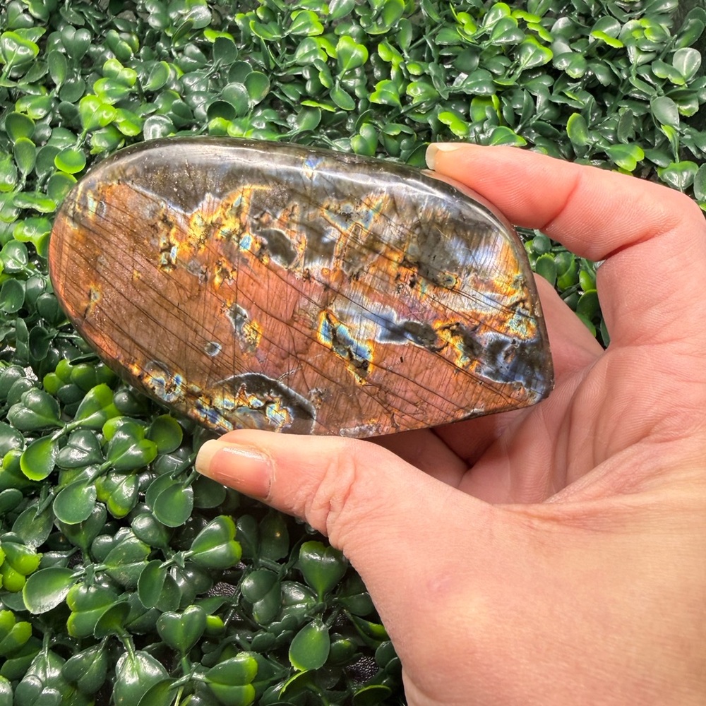 (LabFF2) RARE COLOR - Red & Rainbow Labradorite Free Form - Picture 4 of 8